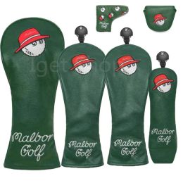 Products Other Golf Products 4 Colours Fisherman Hat Golf Club #1 #3 #5 Wood Headcovers Driver Fairway Woods Cover PU Leather Head Covers Go