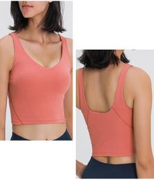 Fashion 89 Tank Women Yoga Bra Shirts Sports Vest Fitness Tops Sexy Underwear Solid Color Lady Top with Removable Cups Yogas Sport Bra Tanks6131032