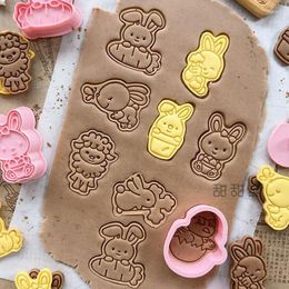 Baking Tools 8Pcs/set Cartoon Easter Cookie Embossing Mold Lamb Chick Biscuit Cutter Animal Pattern Cake Decorating Molds