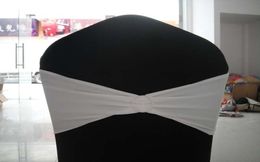 White Spandex Chair Bands With Round RhinestoneSpandex Chair Bows With Diamond Buckle 100PCS A Lot 4284232