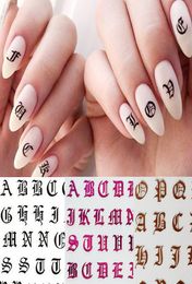 1pc Gothic Letter 3D Nail Sticker Rose Gold Words Nail Slider Decals Adhesive Sticker Tips Manicure Art Decoration7252359