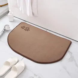 Bath Mats Bathroom Mat Non-slip Coral Fleece Carpet Water AbsorptionMemory Foam Absorbent Washable Rug Toilet Floor