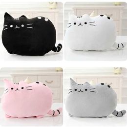 Stuffed Plush Animals Kawaii cat pillow with PP cotton biscuits childrens toys plush dolls baby toys large cushion cover Peluche gift inside B240515