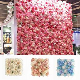 Decorative Flowers 1PCS Artificial Rose Wall Panel 3D Flower Backdrop For Home Salon Wedding Party Bridal Shower Indoor Outdoor Decoration