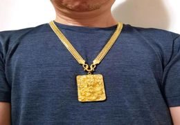 Marke 18K Gold Ton Männer Die Drachenanhänger Halskette in 10 mm1 mm Kettenbreite für Geschenkschmuck 2022 Neu 6BB064672579358178