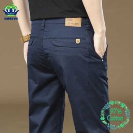 Men's Pants 2024 New Mens Pants 97%Cotton Solid color Work Wear Casual Pant Wide Korean Y2k Clothing Jogger Cargo Trousers Male Big Size 40 Y240514