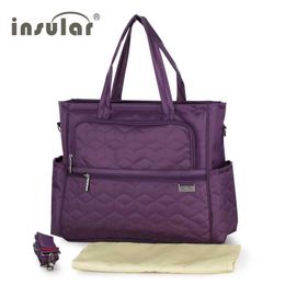 Diaper Bags Brand INSULAR New Arrival Baby Diaper Bags 100% Nylon Diaper Nappy Bags Fashion Mommy Stroller Bag Multifunctional Changing Bags Y240515