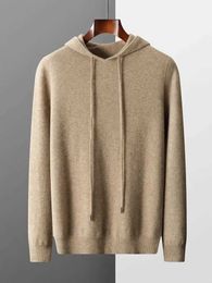 Men's Hoodies Sweatshirts Mens one-piece ready to wear hoodie 100% Merino wool knitted sweater autumn and winter casual large long sleeves