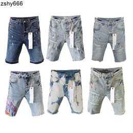 Designer viola maschi jeans pantaloncini hip hop casual ginocchio corto linght jean abbigliamento 29-40 dimensioni