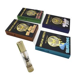 muha meds vape cartridge vapes carts cartridges vapes atomizers 1.0g no leaking thick oil snap on wax vaporizer e cigarette 510 thread empty with packaging
