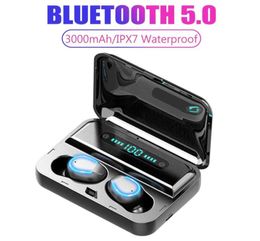TWS F95 Wireless Bluetooth 50 Earphones Invisible Hands Earbuds Noise Cancelling Headset IPX7 Waterproof with Mic 2000mAh Ch8223808751538