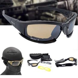 Outdoor Eyewear Goggles sunglasses mens military 4-lens set war games outdoor sports hiking shooting tactical glassesQ240514