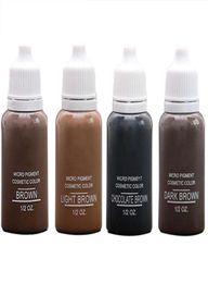 New 4 Colors USA Brow Microblading Pigments Inks Dark Light Brown for Eyebrows Permanent Makeup Basic Eyebrow Dye for Tattooing8215393