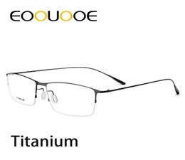 EOOUOOE 100 Titanium Design Men Opticas Glasses Gold Boy Prescription Eyeglass Spectacles Oculos Eyewear Gafas Glasse Frame 10g2440726