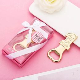 Party Favor Gold Bottle Opener In Pink And Blue Gift Box Baby Shower Favors 1th Design 20 PCs