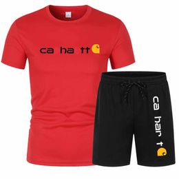 carhartte Tracksuit Designer TShirts Shorts Pants Men 2 piece Luxury Sets two Women White English Letters Tshirt Stylish Sportswear Two-Piece Set Of Shorts Pullover
