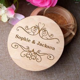 Party Favor Personalized Rustic Wedding Ring Box Keepsake Cases Wooden Holder Valentine Engagement Anniversary Jewelry