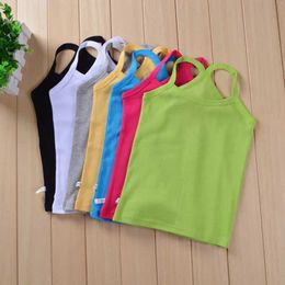 Vest 2-6T Summer Girls Strap Top Baby Cotton Tank Top Sleeveless Tank Top Tank Top Tank TopL240502