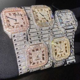 Hip Hop Bussdown da 41 mm da uomo ghiacciato orologio marchiato Honeycomb Impostazione VVS Moissanite orologio