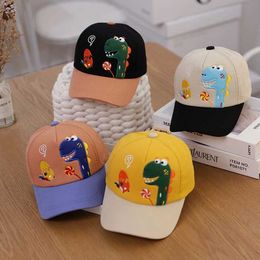 Caps Hats Summer Autumn Baby Baseball Cap Cartoon Embroidery Dinosaur Baby Boy Caps Cute Toddler Kids Girls Sun Hat Y240514