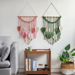 Tapestries 2024 Leaf Macrame Boho Nordic Wall Hanging Home Decoration Small Wedding Living Room Decor