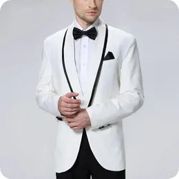 Men's Suits Latest Coat Pant Designs White Groom Tuxedo Wedding Men With Pants Slim Fit Male Blazer Jacket 2 Piece Costume Homme Party