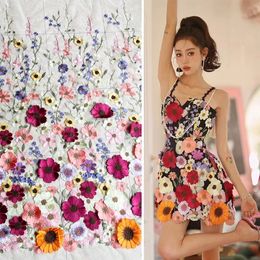 Size Sunflower Floating Soft Mesh Embryo Lace Dress Fabric240513