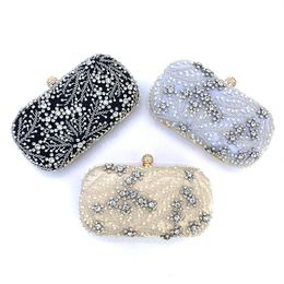 2023 Chaozhou Hengmei Hand-held Evening Bag Handmade Bead Embroidery Bag Women's Cross-border Evening Bag Clutch Bag