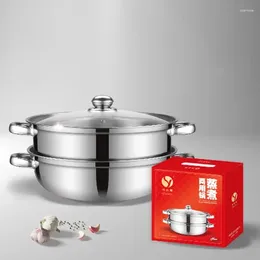 Double Boilers 28CM Thick Soup Steamer Multi-purpose Pot Troops Stainless Steel Handle Household Outdoor Portable