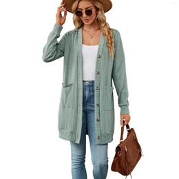 Women's Hoodies Women Long Sleeve Cardigan Tunic Sweatshirt Pocket Buttons Tops