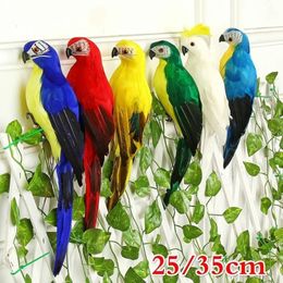 2535cm Creative Handmade Simulation Parrot Animal Bird Garden Props Decoration Miniature Feather Lawn Doll Ornaments 240515