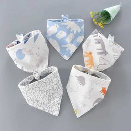 Burp Cloths 5 pieces/batch baby cotton Saliva towels triangular scarves for newborns double-layer Burp clothing Bandana baby accessories for newbornsL240514