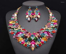 Jewellery Sets Luxury Big Bridal Wedding Necklace Earrings Crystal Party Dresses Costume For Brides Women2088943