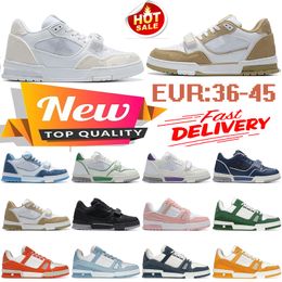 designer good quality trainers Casual Shoes mens womens platform Low black white blue orange green yellow Pink Brown mens tennis fashion sneakers outdoor trainers