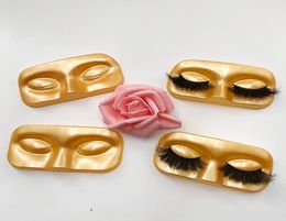 Eyelash Face Shape Tray Gold Tray Lash Packing Tool Empty False Eyelash Storage Packing Box without Lashes8828733