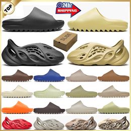 Mit Schachtelschuhen Schuhen Sandalen Designer Slides Trainer Schieberegler Slider Onyx MX Cinder Sandknochen Harzstein Schiefer graue Herren Damenschuhe Sommer Beach Slipper 36-48