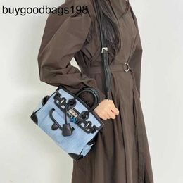 Tote Bag Designer Womens Handbags Bk Purchase Korean Niche Design Multi Pocket Handbag Denim Canvas Patchwork Platinum Gentle Contrast Colour Crossbody