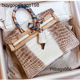 Tote Bag Designer Womens Handbags Bk Handmade 7a Thirty Pieces of the Same Gradient Crocodile Pattern Platinum 2024 New Leather Handbag Versatile for Women Large Cap