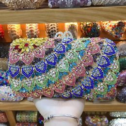 Totes Female Colourful Crystal Women Evening Box Clutch Bag Wedding Bridal Handbags And Purse Ladies Party Wallets