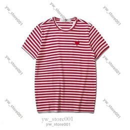 Play Male And Female Couple Long Sleeve commes des garcons t shirt Designer Embroidered Red commes des garcons Black And White Stripes Loose Short Sleeve Size 0bd3