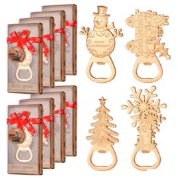 Party Favour Christmas Bottle Opener Stainless Steel Snowman Xmas Tree Bear Deer Santa Shaped Gift Kitchen Tool Drop Delivery Home Gard Dhlzm