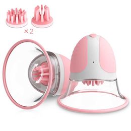 Breastpumps Nipple Toy suction cup powerful manual stimulation massager with 10 vibration and rotation modes wireless adult sex toy Q240514
