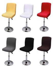 Chair Covers Bar Stool Cover Low Back Spandex Seat Elastic Rotating Lift Office Modern Solid Colour Set282p8314181