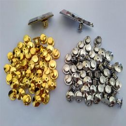 Gold&Silver for Military Police Club Jewelry HatBrass Lapel Locking Pin Keepers Backs Savers Holders Locks No Tools Required Clutch Clasp 272v