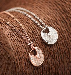 S925 Sterling Silver Diamond Necklace Women AMULETTE Chain Wedding Amulet Hollow Necklaces8971852