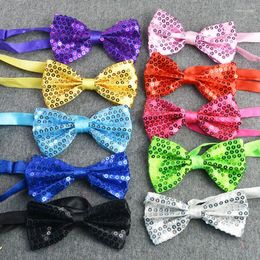 Bow Ties 1PC Adjustable Sequins Bowtie Stage Performance TieFor Boys Girls Fashion Team Dance Bowknot Party Shiny Tie