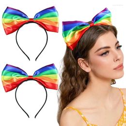 Hair Accessories Ncmama Colourful Big Bow Headband For Women Cute Handmade Bowknote Hairband Girls Hoop Headwear Pride Day