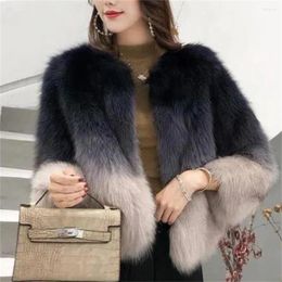 Women's Fur Winter Warm Furry Faux Coat Women 2024 Fashion Solid O Neck Slim Thick Plush Jacket Female Long Sleeve Short Outerwear