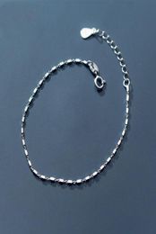 Beautiful Genuine Sterling Silver Link Chain Bracelet Jewellery Gift White Rhodium Plated Stamped S925 Bracelets for Women Girls Who2102332