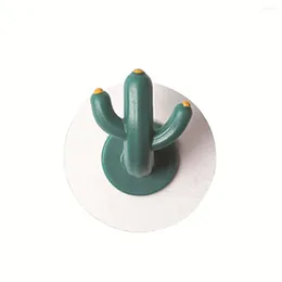 Hooks 1pcs Creative Cactus Shape Wall Hanging Hook Punch-free Strong Adhesive Bathroom Kitchen Wall-mounted Seamless Sticky